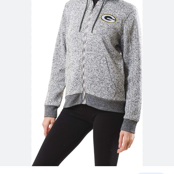PACKERS NFL team apparel zip up hoody jacket sweatshirt size L GREEN BAY - Picture 3 of 10